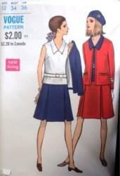 7380 VOGUE SLVLSS BLOUSE,CARDIGAN JACKET,PLT SKIRT PATTERN 12 34